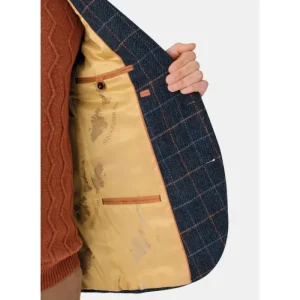 Brook Taverner Coats & Jackets*Aird Harris Tweed Tailored Jacket - Navy Check