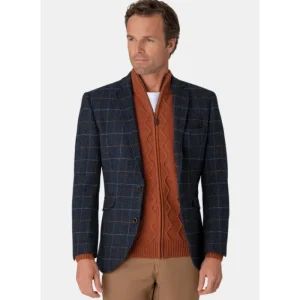 Brook Taverner Coats & Jackets*Aird Harris Tweed Tailored Jacket - Navy Check