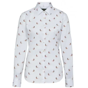 Women Alan Paine Ltd Shirts*Alan Paine Lawen Pheasant Print Shirt White
