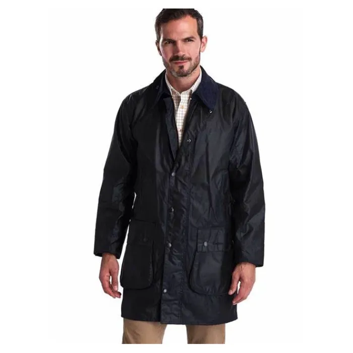 barbour_border_wax_jacket_0.webp J Barbour + Son Ltd Coats & Jackets*Barbour Border Wax Jacket Navy