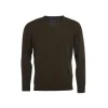 J Barbour + Son Ltd Jumpers & Cardigans*Barbour Essential Lambswool V Neck Sweater Seaweed