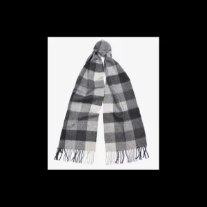 Women J Barbour + Son Ltd Hats, Gloves & Scarves | Hats, Gloves & Scarves*Barbour Large Tattersall Scarf Charcoal Grey