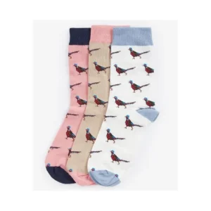 Women J Barbour + Son Ltd Socks | Socks*Barbour Pheasant Sock Gift Set - Pink Rust Mix