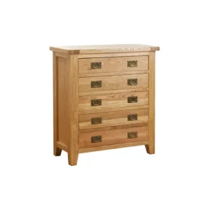 Besp Oak Furniture*NB019 5 Drawer Chest