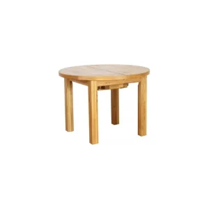 Besp Oak Furniture*NB082 Round Extension Dining Table 1.1m - 1.4m