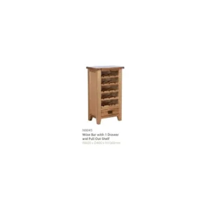 Besp Oak Furniture*NB045 Wine Unit with 5 Shelves + 1 Drawer