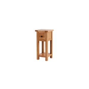 Besp Oak Furniture*SAL022-V Tall Side Table with 1 Drawer & Shelf