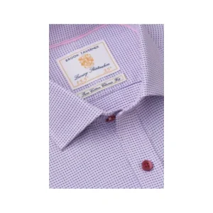 Brook Taverner Shirts*Long Sleeve Classic Fit Shire - Pink Dobby