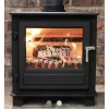 Clock Woodburner And Multifuel Stoves*Blithfield 8 Multi Fuel Stove 8kW - Black with Stainless Steel Fittings