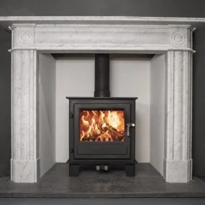 Clock Woodburner And Multifuel Stoves*Blithfield 5 Multi Fuel Stove 5kW - Black with Stainless Steel Fittings