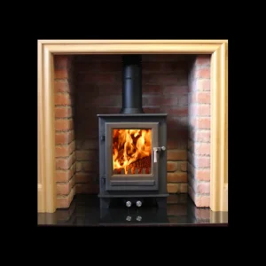 Clock Woodburner And Multifuel Stoves*Blithfield Compact 5 Multi Fuel Stove 5kW - Black with Stainless Steel Fittings