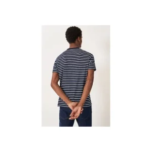 Crew Clothing Company T-Shirts*Crew Breton Stripe T-Shirt - Dark Navy White Stripe