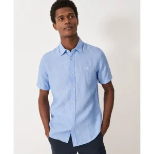 Crew Clothing Company Shirts*Crew Short Sleeve Linen Shirt - Heritage Sky White