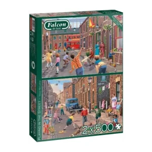 Falcon Construction Sets*Jigsaw - Playing In The Street 2 x 500 Piece