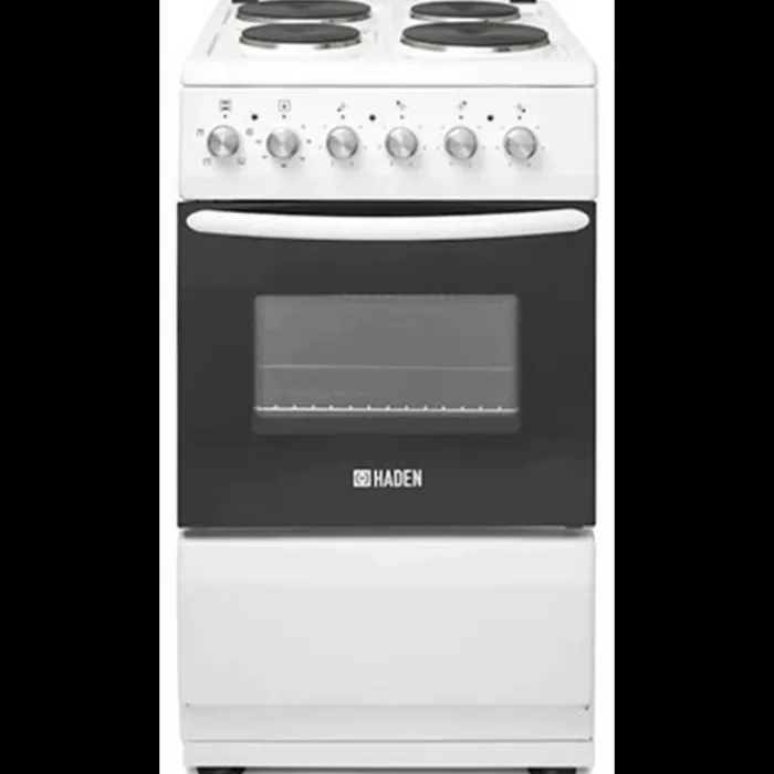 haden_hesw_cm_electric_co_1.webp Haden Freestanding Cookers*HES050W 50cm Electric Cooker with Solid Plate Hob - White
