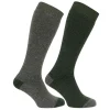 Hoggs Of Fife Ltd Socks & Underwear | Accessories*Hoggs Country Long Sock Twin Pack Tweed/Loden