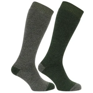 Hoggs Of Fife Ltd Socks & Underwear | Accessories*Hoggs Country Long Sock Twin Pack Tweed/Loden