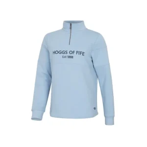 Women Hoggs Of Fife Ltd Jumpers & Cardigans*Hoggs Dumfries 1888 Ladies 1/4 Zip Jumper - Plain Blue