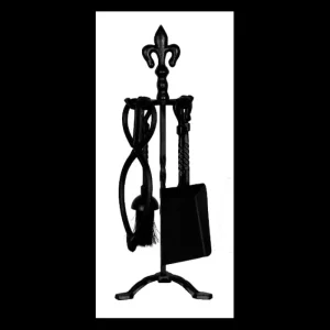 Inglenook Companion Sets*FIRE113 Fleur De Lys All Black Companion Set