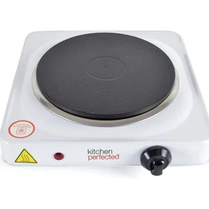 Lloytron Food Preparation*KitchenPerfected 1500W Single Hotplate / Cast Iron / Variable Heat Settings / Overheat Protection / Corrosion Resistant / Power Indicator / Non Slip Feet / Easy Clean - White