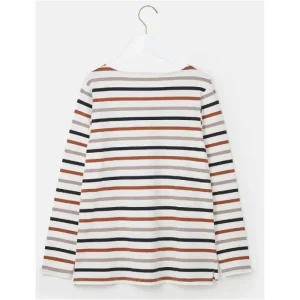 Women Lighthouse T-Shirts*Causeway Breton Top - Rust Mocha Black Stripe