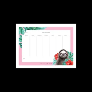 Lola Design Ltd Other*Lola Designs Sloth A4 Weekly Planner