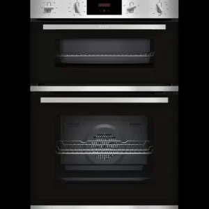 Neff Built In Ovens*U1GCC0AN0B 59.4cm Built In Electric Double Oven - Black & Steel