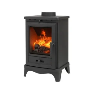 Penman Woodburner And Multifuel Stoves*Bassington Compact Multi Fuel Eco Stove 5kW - Black with Skirted Legs