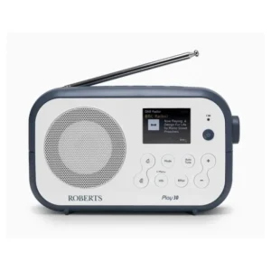Roberts Clock Radios*PLAY30WB Dual Alarm FM / DAB / DAB+ Portable Digital Radio with Bluetooth - White and Blue