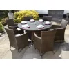Royalcraft Garden Furniture*The Bedale 6 Seater Round Dining Set Brown