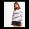 Women Schoffel T-Shirts*Beauport Top - White/ Navy/ Flamingo Stripe