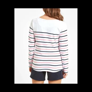 Women Schoffel T-Shirts*Beauport Top - White/ Navy/ Flamingo Stripe