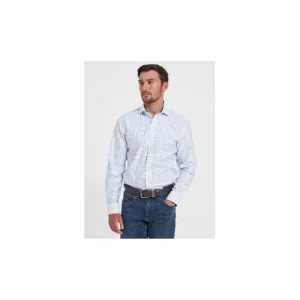 Schoffel Shirts*Greenwich Tailored Shirt - Light Blue Check