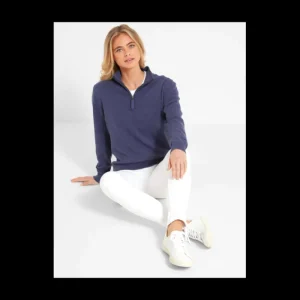 Women Schoffel Jumpers & Cardigans*Polperro Pima 1/4 Zip - French Navy