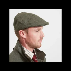 Schoffel Shooting*Tweed Classic Cap - Loden Green Herringbone