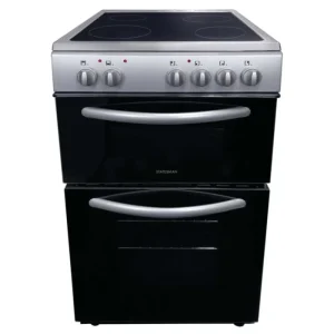 statesman Freestanding Cookers*EDC50S 50cm Atlas Electric Double Oven with Ceramic Hob - Silver