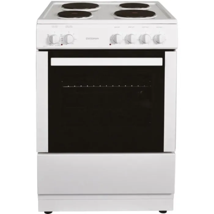 statesman_napierew_cm_sin_0.webp statesman Freestanding Cookers*NAPIER60EW 60cm Single Cavity Electric Cooker with Plate Hob - White