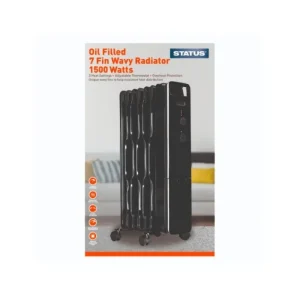 Status Heating*7 Fin 1.5kW Oil Filled Radiator - Black