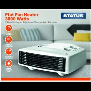 Status Heating*FFH1P-3000W Flat Fan Heater 3kW - 2 Heat Settings