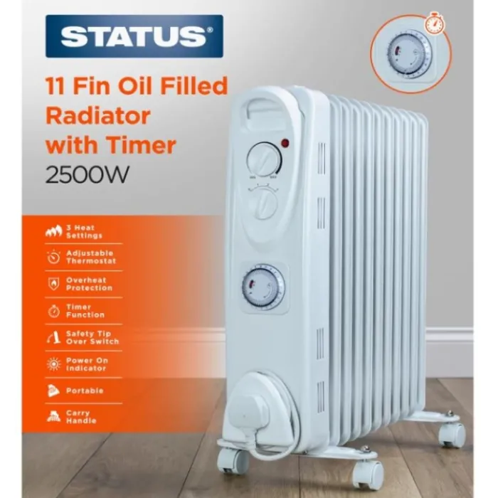 status_ofhwtpkb_w__fin_oi_0.webp Status Heating*OFH11-2500WT1PKB 2500W 11 Fin Oil Filled Radiator