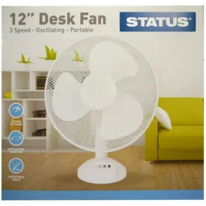 Status Fans*Portable 12" Oscillating Desk Fan