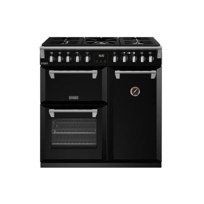 stoves__richmond_deluxe_d_1.webp Stoves Range Cookers*444411432 Richmond Deluxe D900DF Dual Fuel Range Cooker - 90cm - Black