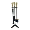 The Brass World Companion Sets*D-058 Fire Companion Set "Twirl Tops" - Black & Brass