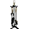 The Brass World Companion Sets*D-037 Fire Companion Set (5 Piece) " Loop Tops" - Black + Antique