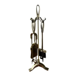 The Brass World Companion Sets*D-009 Fire Companion Set (5 Pieces) "Loop Tops" 25" - All Antiqued