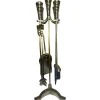 The Brass World Companion Sets*D-056 Fire Set Lge "Twirl Tops" 26" All Antique