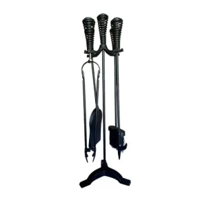 The Brass World Companion Sets*D-054 Fire Set Large "Twirl Tops" 26" All Black