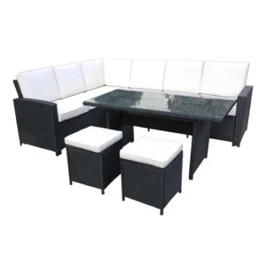 Royalcraft Garden Furniture*The Riseborough Corner Dining Set Black