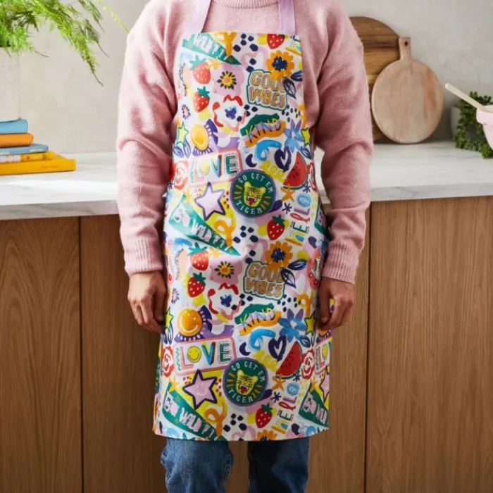 ulster_weavers__apron_tee_0.webp Ulster Weavers Kitchen And Dining | Tea Towels & Aprons*- Apron Teen Good Vibes PVC